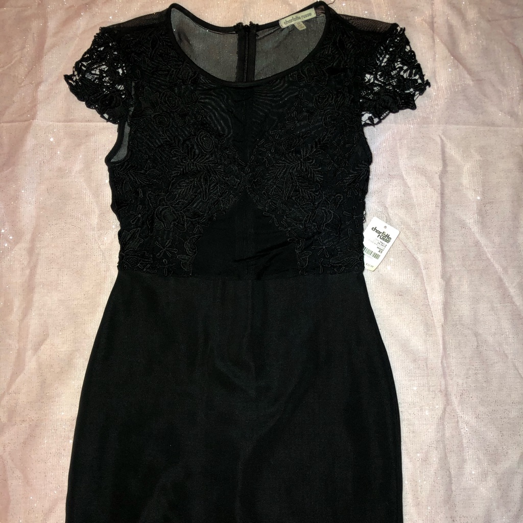 Black Lace Sheer Dress
